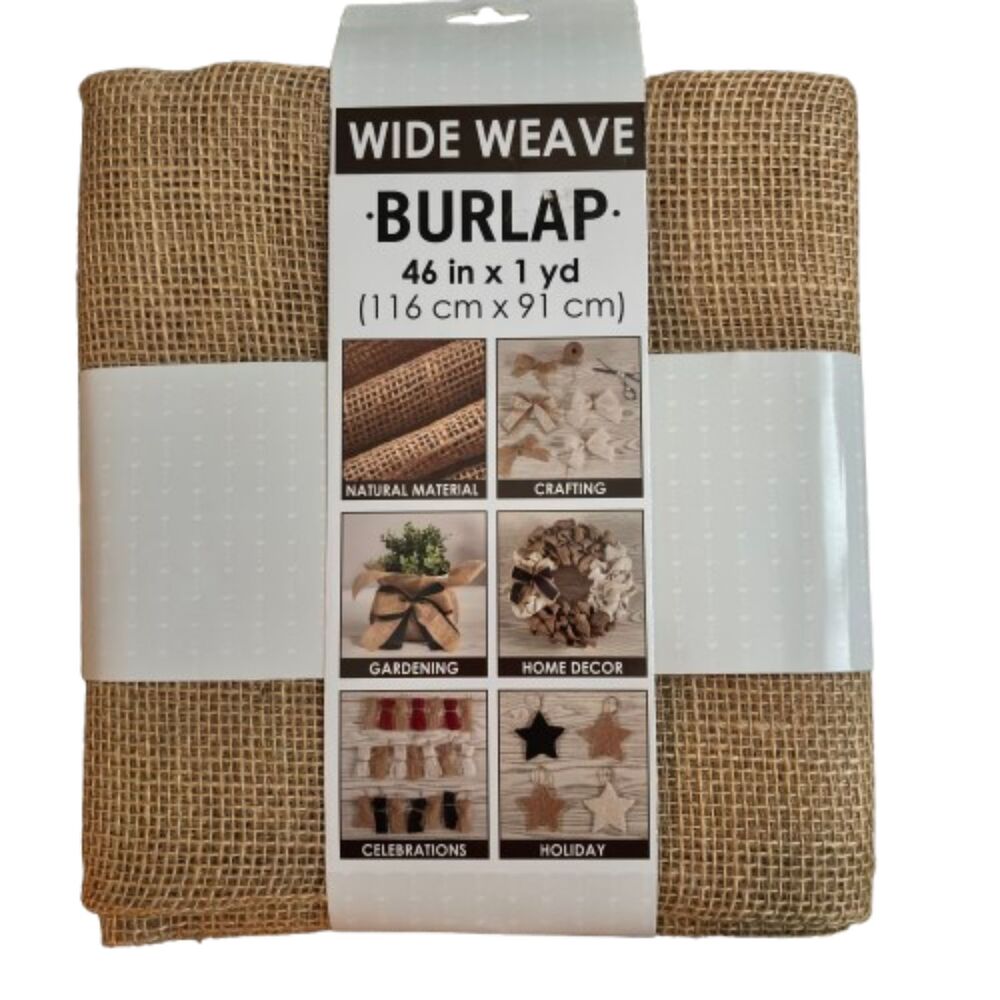 Allen Wide Weave 1005 Jute Natural Material Burlap 46" X 1 Yd. Crafting #H